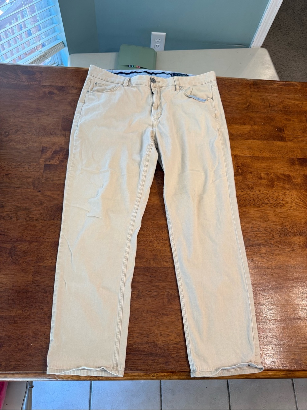 Vineyard Vines Men's Leeward Luxe 5-Pocket Pants Khaki Beige 36x30 Stretch